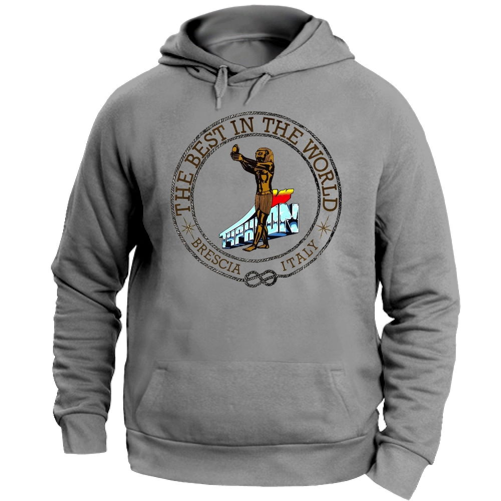 Felpa Cappuccio Discoteca Typhoon Statua Egizia | heathergrey | M