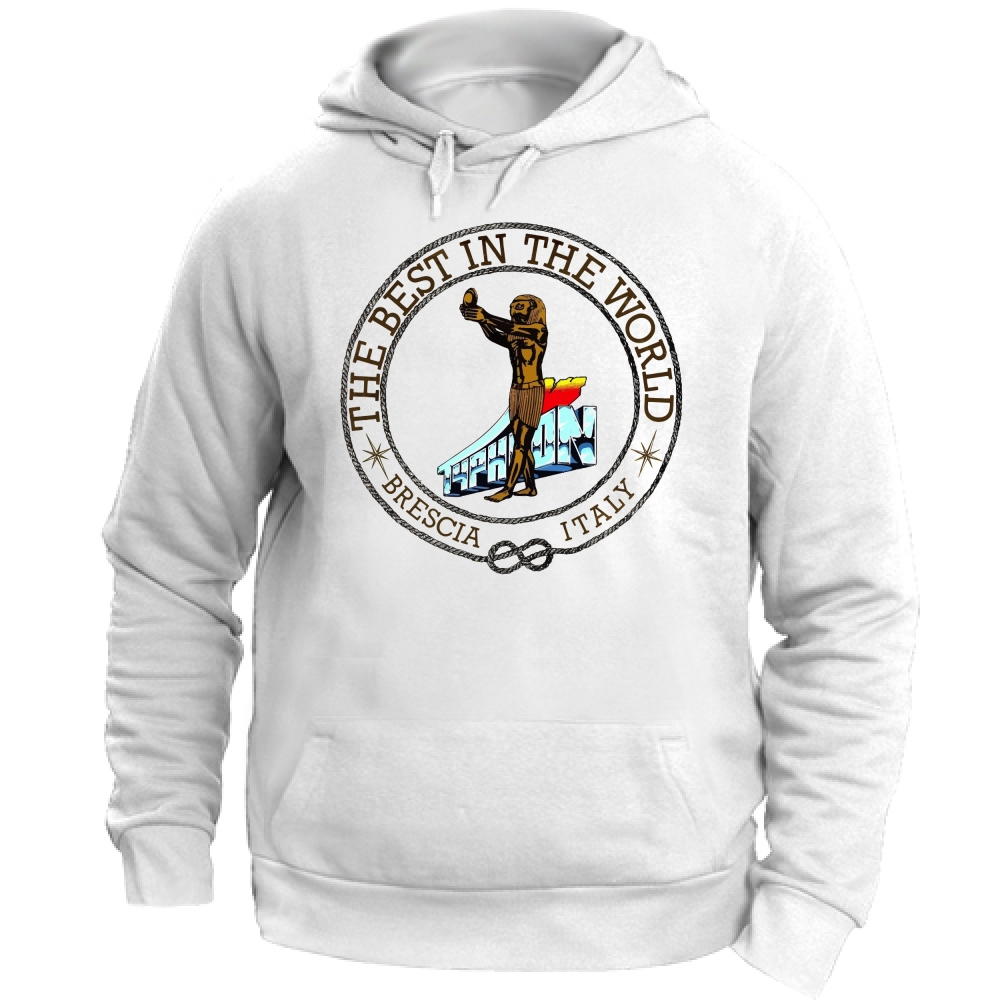 Felpa Cappuccio Discoteca Typhoon Statua Egizia | white | L